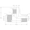 World Wide Fittings Male JIC to Male Pipe to Male JIC Run Tee F5755X06X04X04 - alternate 2